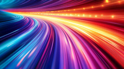 Poster - Colorful light trails create a dynamic abstract background in motion