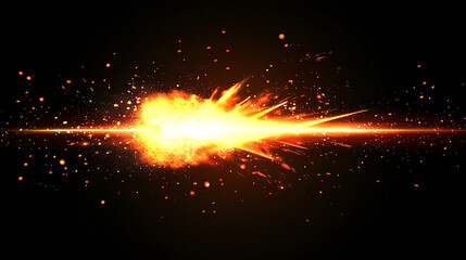 Poster - Explosion of light and energy emitting in a dark environment with vibrant colors and sparks