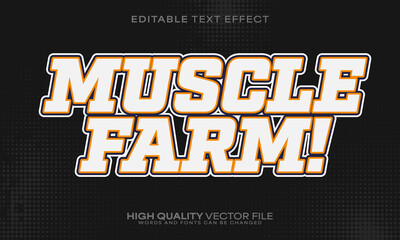 Fitness gym muscle text effect, editable text effect and workout 3d font style bold shadow bodybuilding poster design