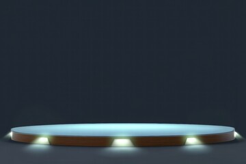 Poster - A circular platform with soft lighting, suitable for presentations or displays.