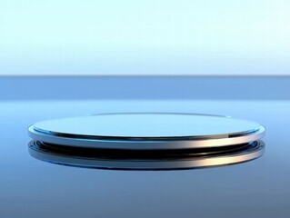 Poster - A sleek, reflective platform with a smooth surface, set against a gradient background.