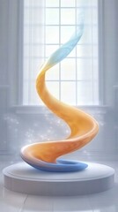 Poster - A stylized sculpture with flowing colors, symbolizing movement and creativity.