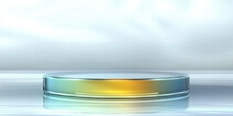 Poster - A smooth, circular platform with a gradient color effect, set against a soft background.