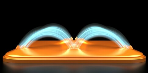 Fototapete - An abstract representation of energy flow between two surfaces.