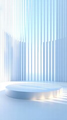 Poster - A minimalistic, well-lit stage with vertical lines, ideal for presentations or displays.