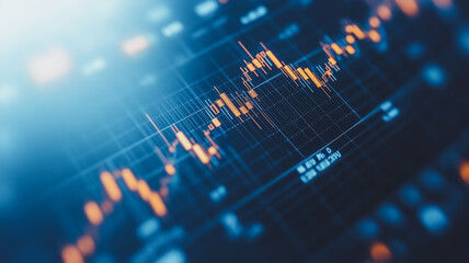 Poster - financial market data analytics: close-up view of dynamic stock market data displayed on a screen.