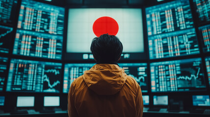 Poster - data analyst contemplating market trends