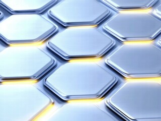Aufkleber - A sleek, futuristic hexagonal pattern with illuminated edges, suggesting a tech-inspired design.