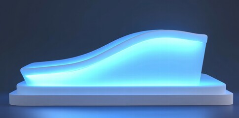 Leinwandbilder - A sleek, illuminated display stand with a smooth, flowing design.
