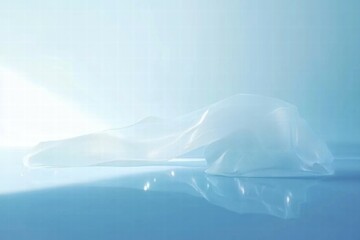 Poster - A translucent, flowing material draped elegantly on a reflective surface.