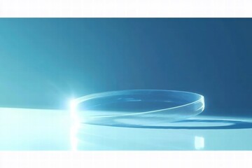 Poster - A close-up of a transparent lens reflecting light on a surface.