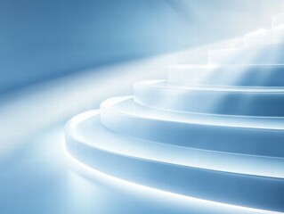 Poster - Ethereal staircase illuminated by soft light, creating a serene and inviting atmosphere.