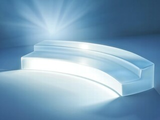 Leinwandbilder - A sleek, illuminated curved bench that enhances modern interior spaces with its design.