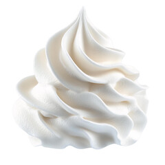 whipped cream swirl isolated on white background