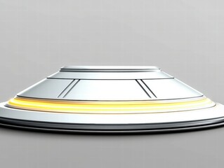 Aufkleber - A sleek, futuristic UFO design with a glowing edge on a neutral background.