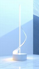 Wall Mural - A modern, minimalist lamp with a spiral design, providing ambient lighting.