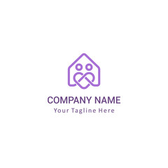 housing company logo formed from the initials of the letters of the house symbol, combined with the 