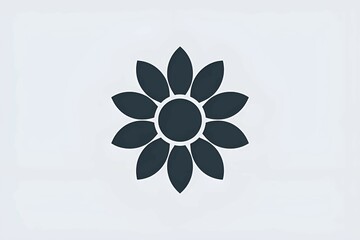 Fototapete - abstract flower design with simple black petals arranged in circular shape artistic and minimal illustration