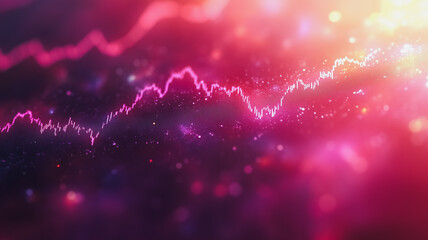 Poster - Dynamic Growth: Abstract Pink and Purple Stock Chart Background 