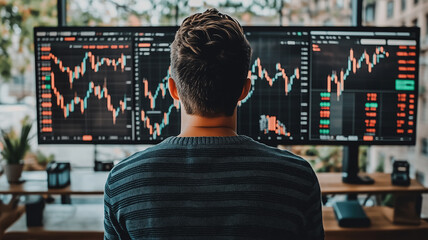 Poster - Stock Trader Analyzing Market Trends