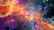 © Keopaserth - Colorful abstract representation of molecular structures, showcasing vibrant connections and intricate patterns, evoking sense of wonder and exploration in science