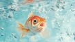 © Yopi - Vibrant Goldfish Swimming in Clear Water