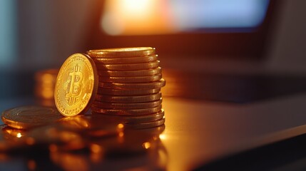 Poster - Cryptocurrency investment trends financial markets digital assets modern economy close-up cryptocurrency growth