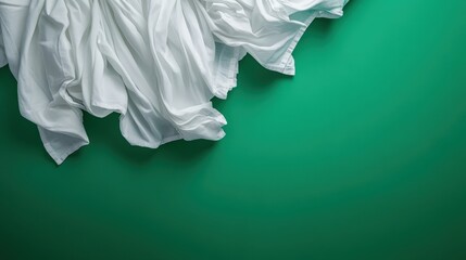 Poster - draped white fabric artistry studio setting photography minimalistic environment close-up view texti