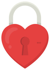 Wall Mural - Heart padlock icon vector isolated on white background.