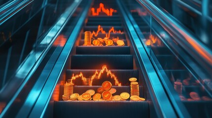 Poster - Digital currency trends financial market analysis urban environment modern technology insightful perspective