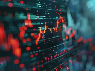 Poster - Analyzing stock market trends digital environment infographic data visualization close-up viewpoint