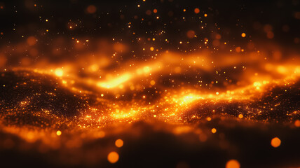 Sticker - Fiery Abstract Background: Glowing embers and sparks dance in a mesmerizing display of fiery energy. Perfect for projects needing a dramatic and intense visual.