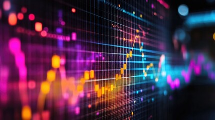 Poster - A graph showing an upward trend with bright colors, symbolizing growth and success.