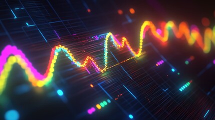 Poster - A graph showing an upward trend with bright colors, symbolizing growth and success.
