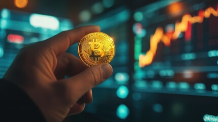 Poster - Cryptocurrency trading insights global market financial data digital economy investor perspective bitcoin trends