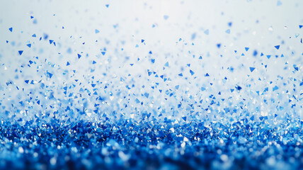 Poster - Blue Glitter Abstract: A mesmerizing abstract background of scattered blue glitter, creating a dynamic and ethereal scene with shimmering light and depth.  