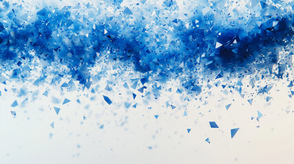 Poster - Abstract Blue Crystalline Burst: A captivating abstract background featuring a cascading torrent of shimmering blue crystals, evoking a sense of movement, energy, and infinite possibility.  