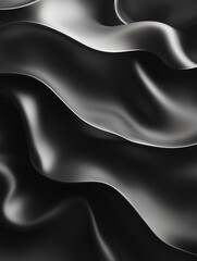 Poster - Dark Elegance: Abstract Draped Fabric in Deep Black