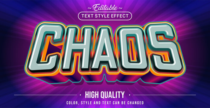 Editable text style effect - Chaos text style theme.