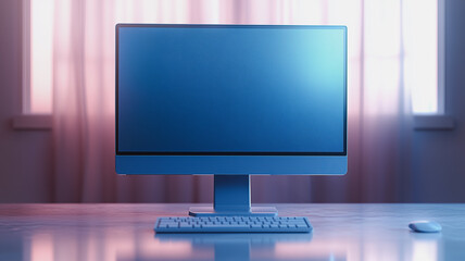 Poster - computer screen mockup: a sleek modern computer screen with a blank display, perfect for showcasing 