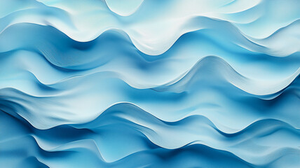 Poster - Serene Blue Waves: Abstract Background of flowing, calming light blue waves. Perfect for relaxation, spa, water, or nature themes. 