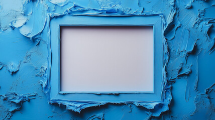 Poster - Blue Abstract Frame: A minimalist, modern frame with a light blue background. It's perfect for showcasing your artwork, photos, or text.  