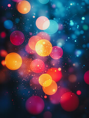 Poster - Vibrant Bokeh Lights: Abstract, colorful bokeh lights create a festive and magical atmosphere. Perfect for backgrounds, overlays, or design elements.