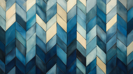 Sticker - Serene Blue Herringbone Pattern 