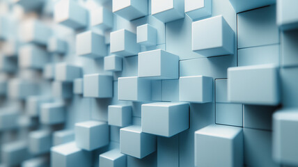 Poster - abstract blue cube texture