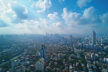 Aerial Panoramic View of Mumbais Lower Parel Skyline with Multiple Districts