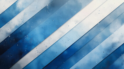 Poster - Abstract Blue and White Diagonal Stripes: A captivating abstract pattern featuring a dynamic interplay of blue and white stripes with a subtle texture, creating a modern and artistic design.  