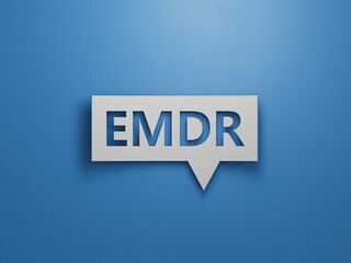 Aufkleber - the text emdr word eye movement desensitization is written on notepad .minimalist abstract design wi