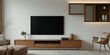 © Adobe worker  - Living room interior with tv on cabinet and decorative lath on empty white wall background,comfortable, contemporary, cosy, elegant, floor, furniture, living,