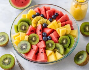 Wall Mural - fruit salad in a bowl